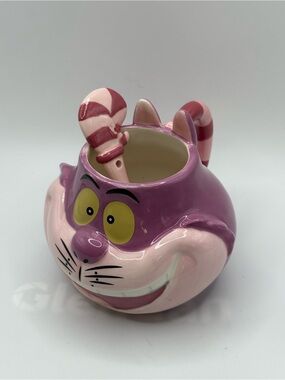 Disney Store Cheshire Cat Mug & Spoon Set Alice In Wonderland Purple Pink READ